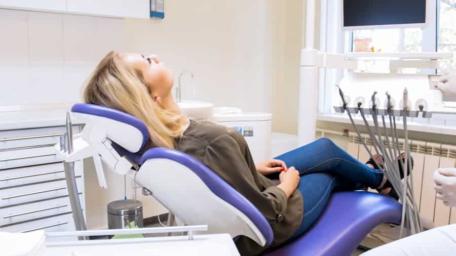 Woman waiting for dental work image